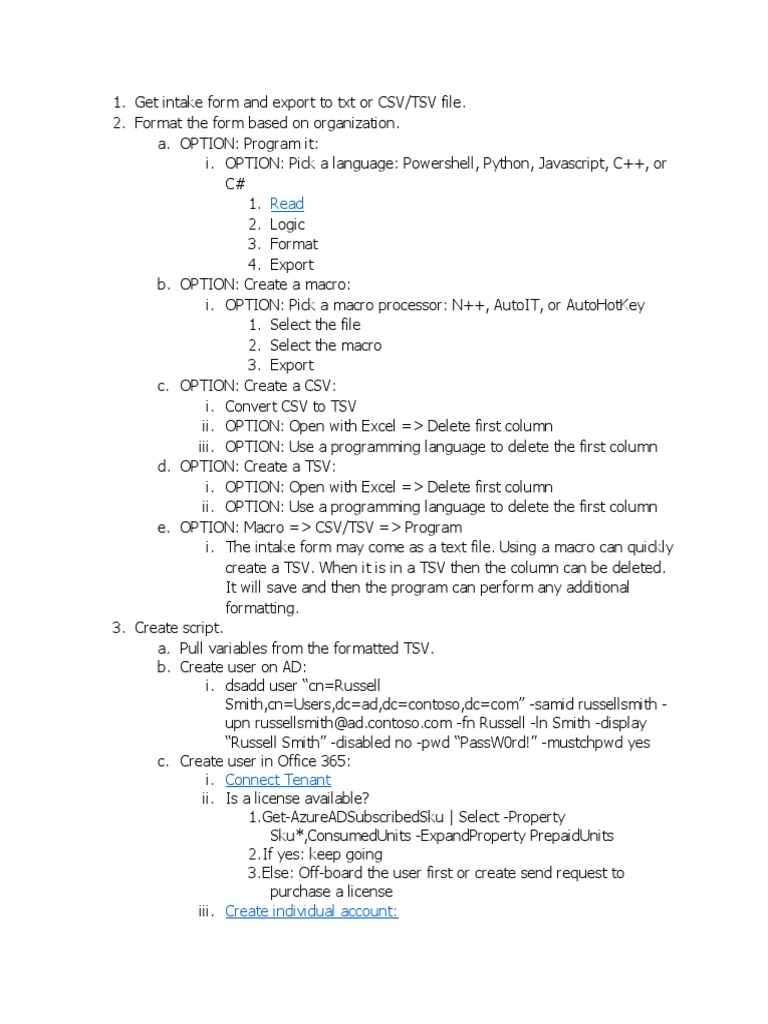 Automating AD User Onboarding with PowerShell | PDF | Microsoft Excel ...