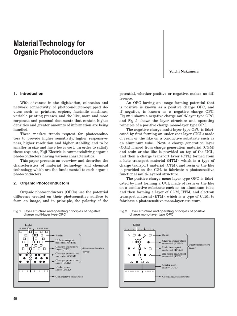 Material Technology For Organic Photoconductors Yoichi Nakamura PDF