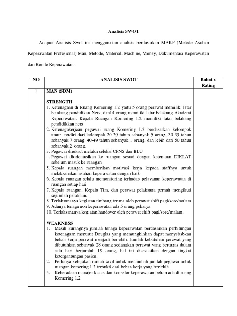 Contoh Analisa Swot | PDF