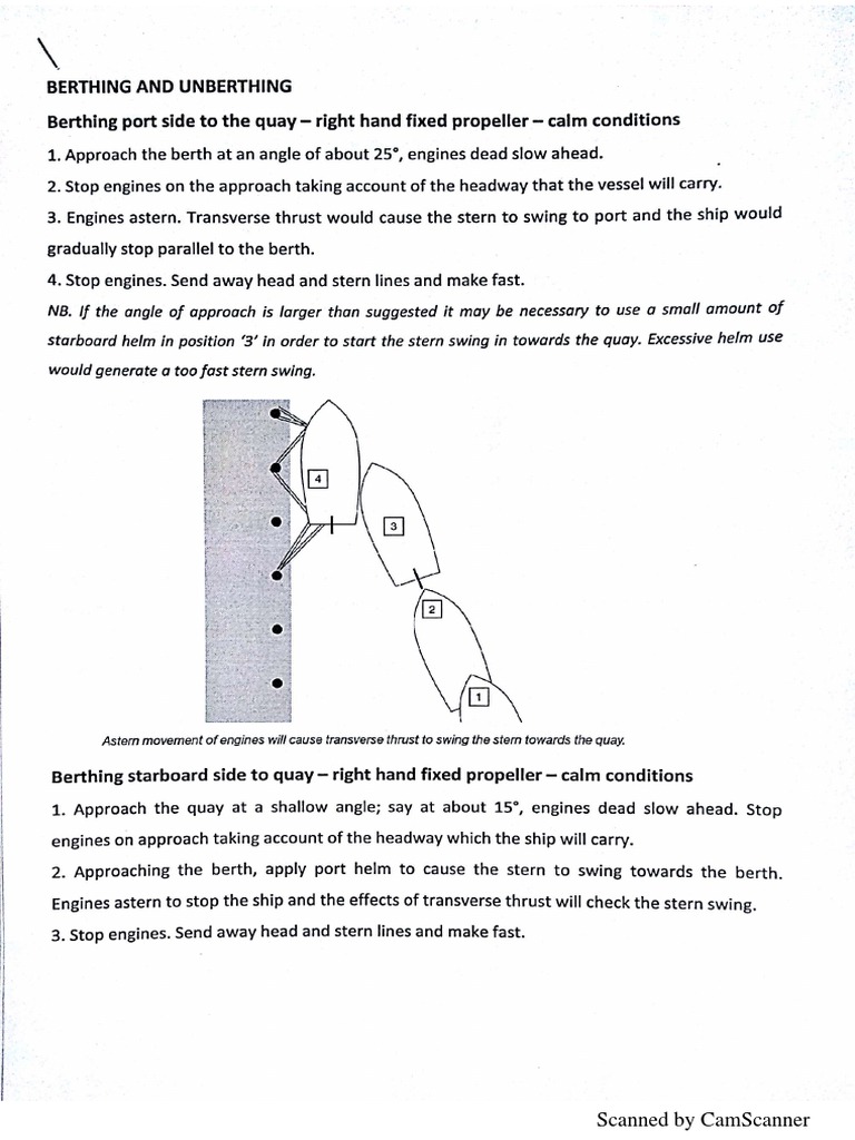 Berthing and Unberthing PDF | PDF