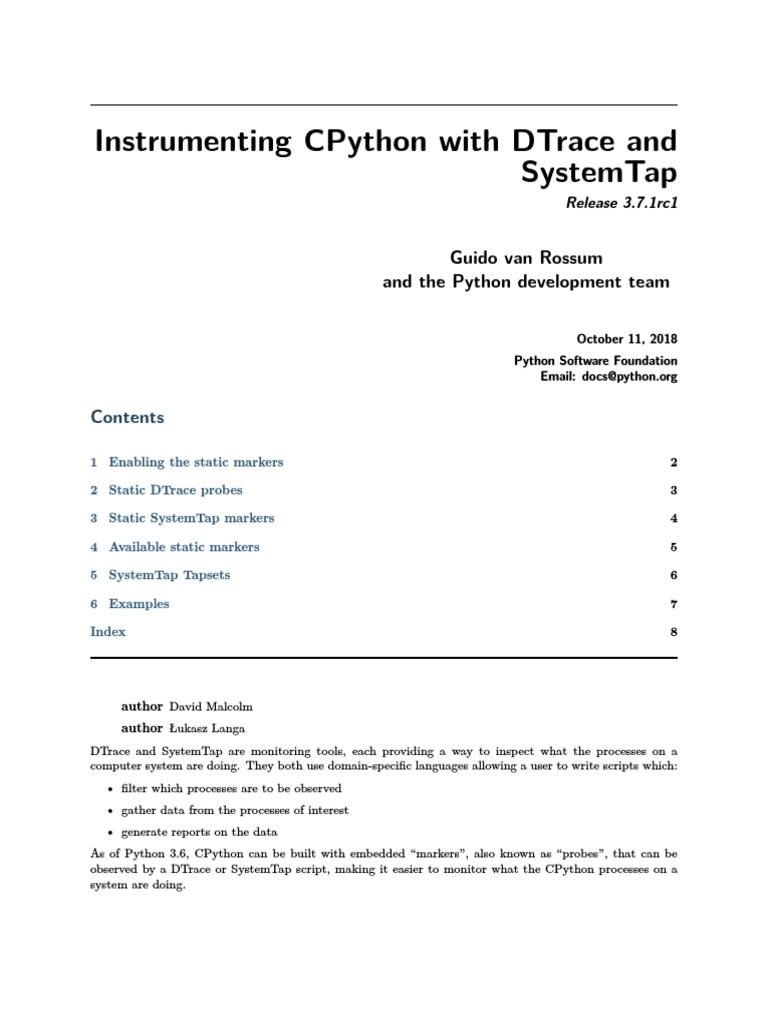 Instrumenting Cpython With Dtrace and Systemtap: Guido Van Rossum and ...