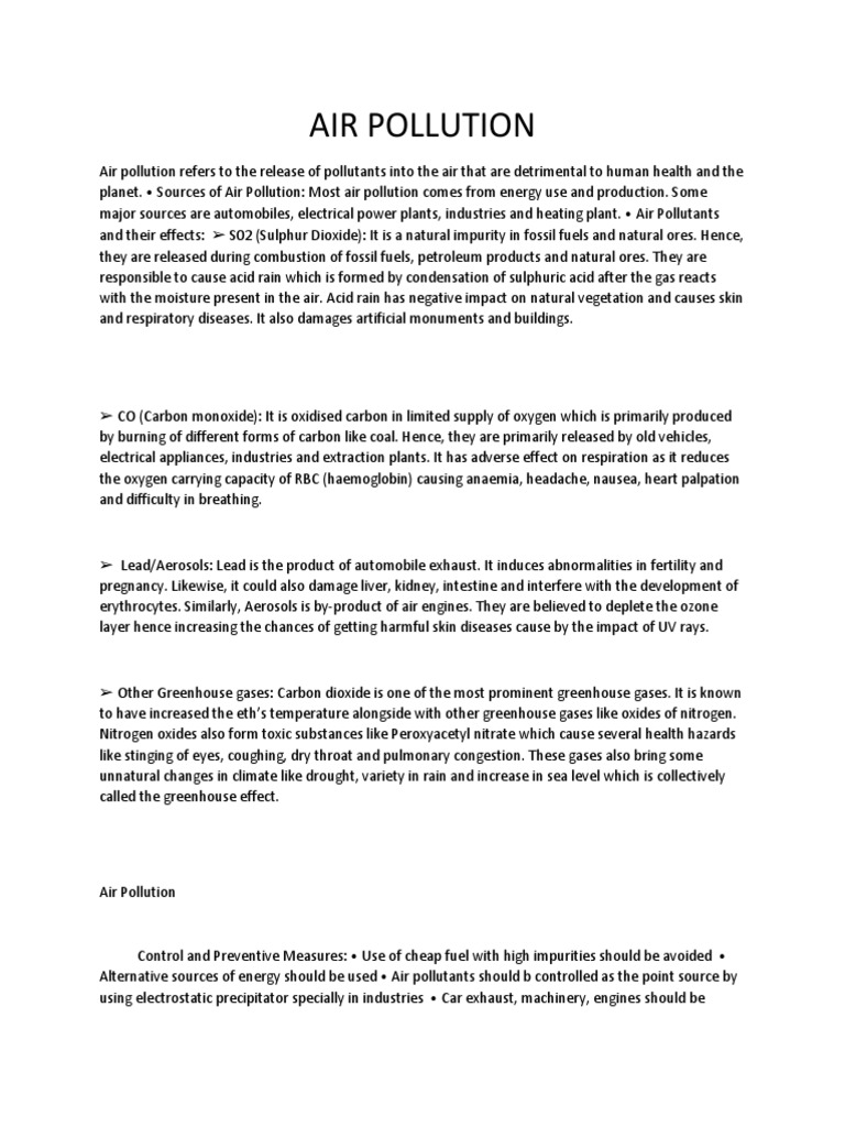 Understanding Air Pollution Sources & Effects | PDF | Air Pollution ...