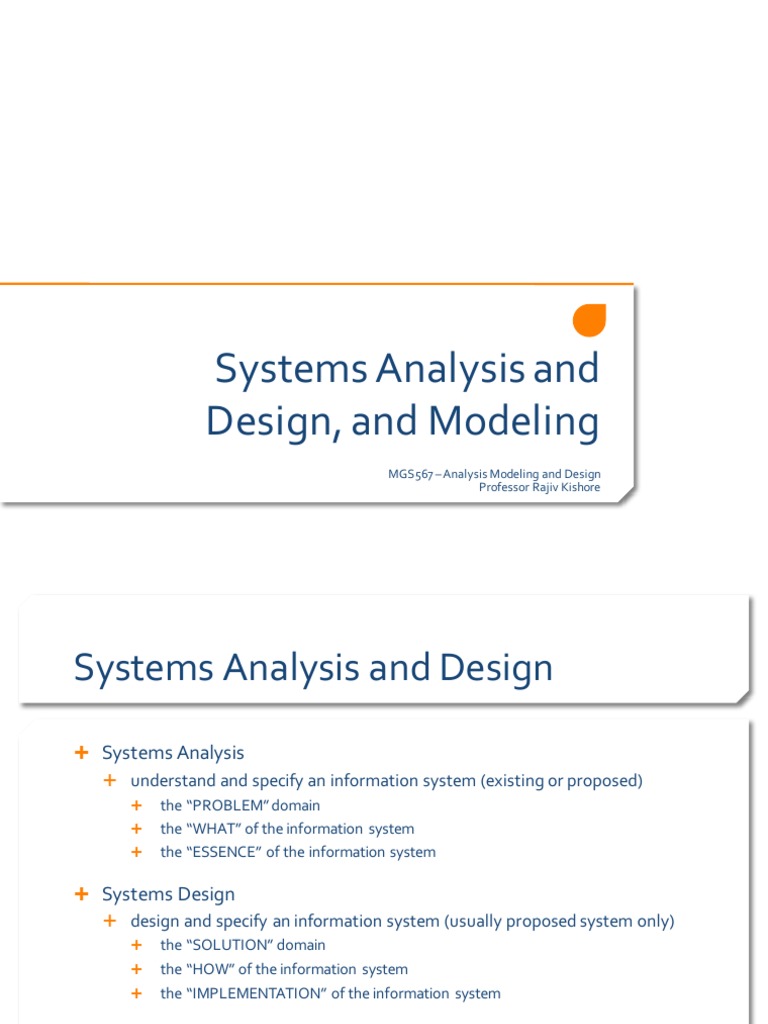 Systems Analysis and Design Overview | PDF | Information System | System