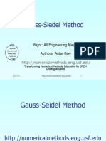 Gauss-Siedel Method: Major: All Engineering Majors Authors: Autar Kaw