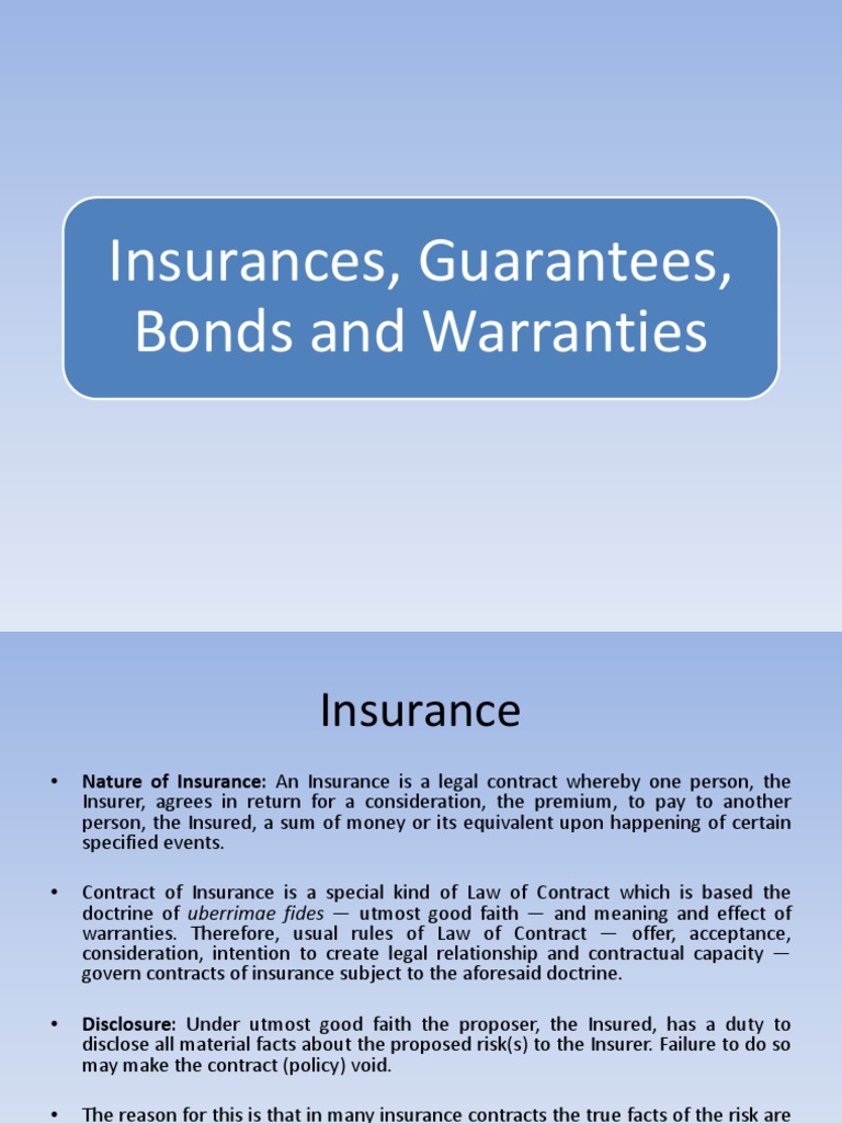 Understanding Insurance Guarantees | PDF | Guarantee | Indemnity