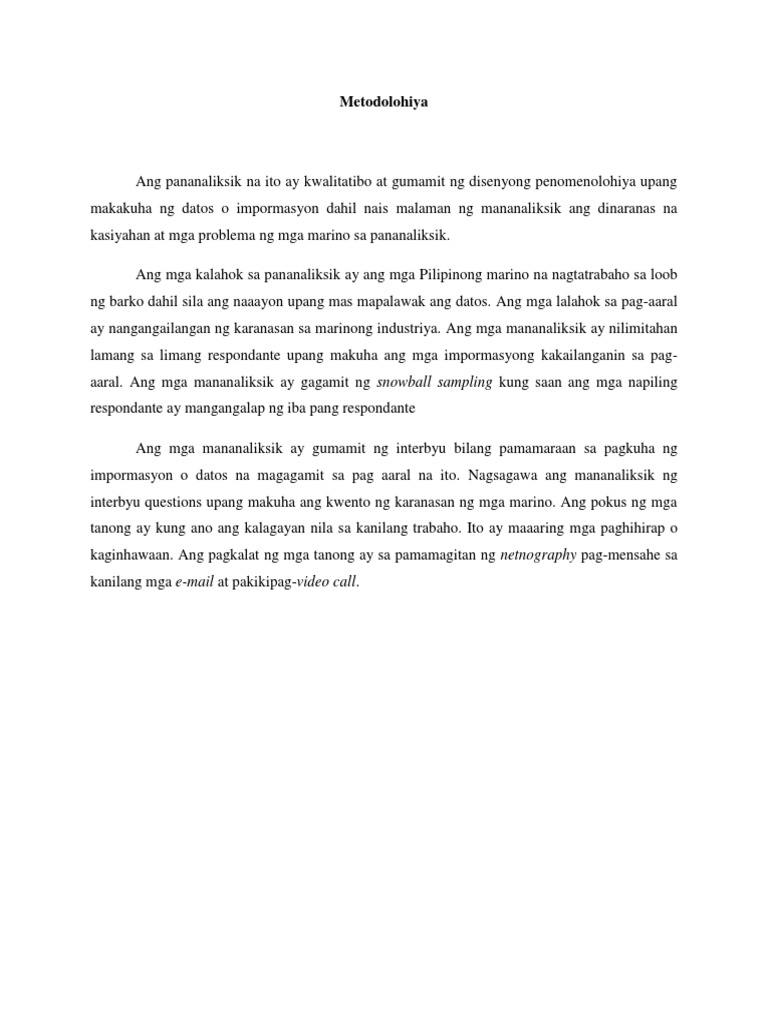 Metodolohiya | PDF