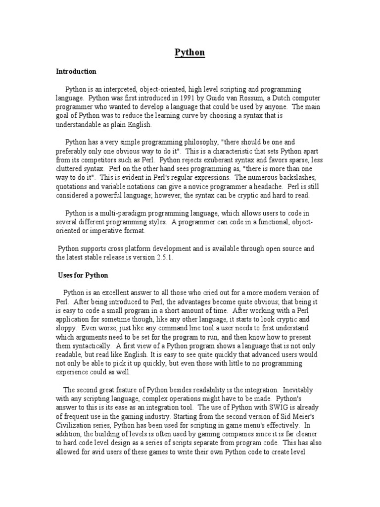 Report Python PDF | PDF | Python (Programming Language) | C ...