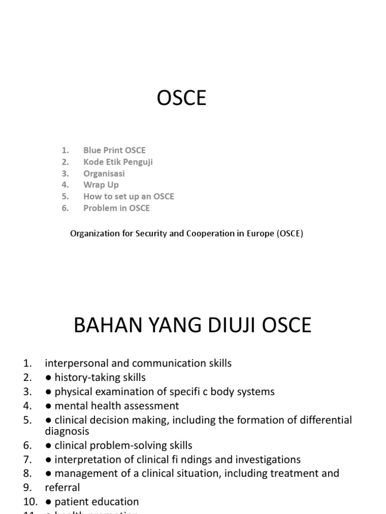 OSCE Setup and Evaluation Guide | PDF | Medicine | Medical Specialties