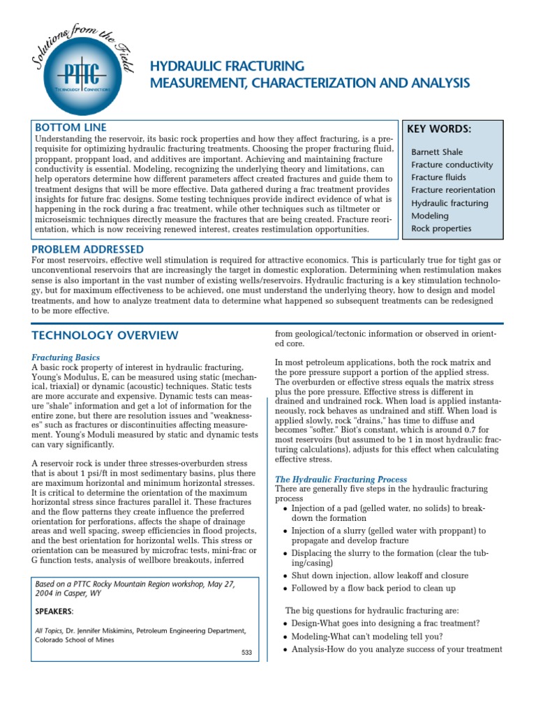 Hydraulic Fracturing Techniques Overview | PDF | Hydraulic Fracturing ...