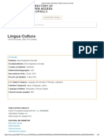 Lingua Cultura _ Directory of Open Access Journals