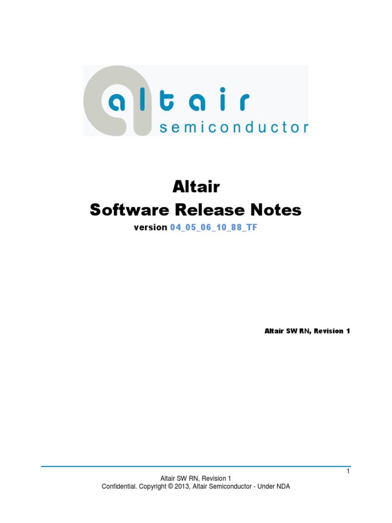 Altair RN 04 05 06 10 88 TF | PDF | Application Software | Non ...