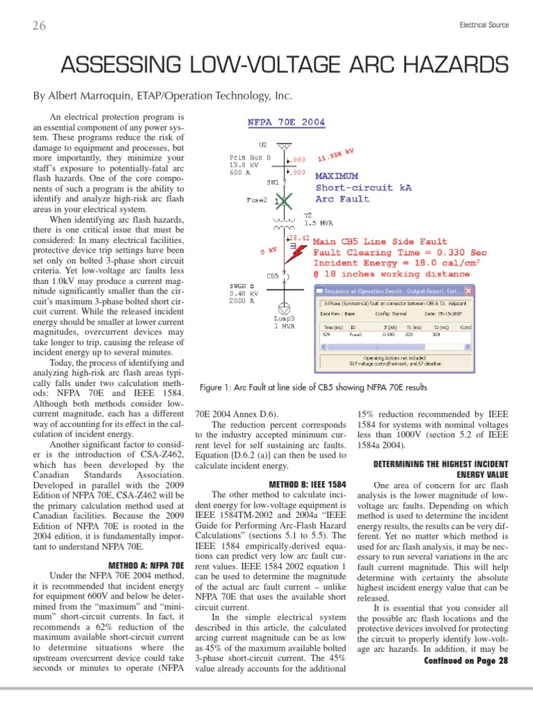 Assessing Low-Voltage Arc Hazards | PDF | Electric Power | Electricity