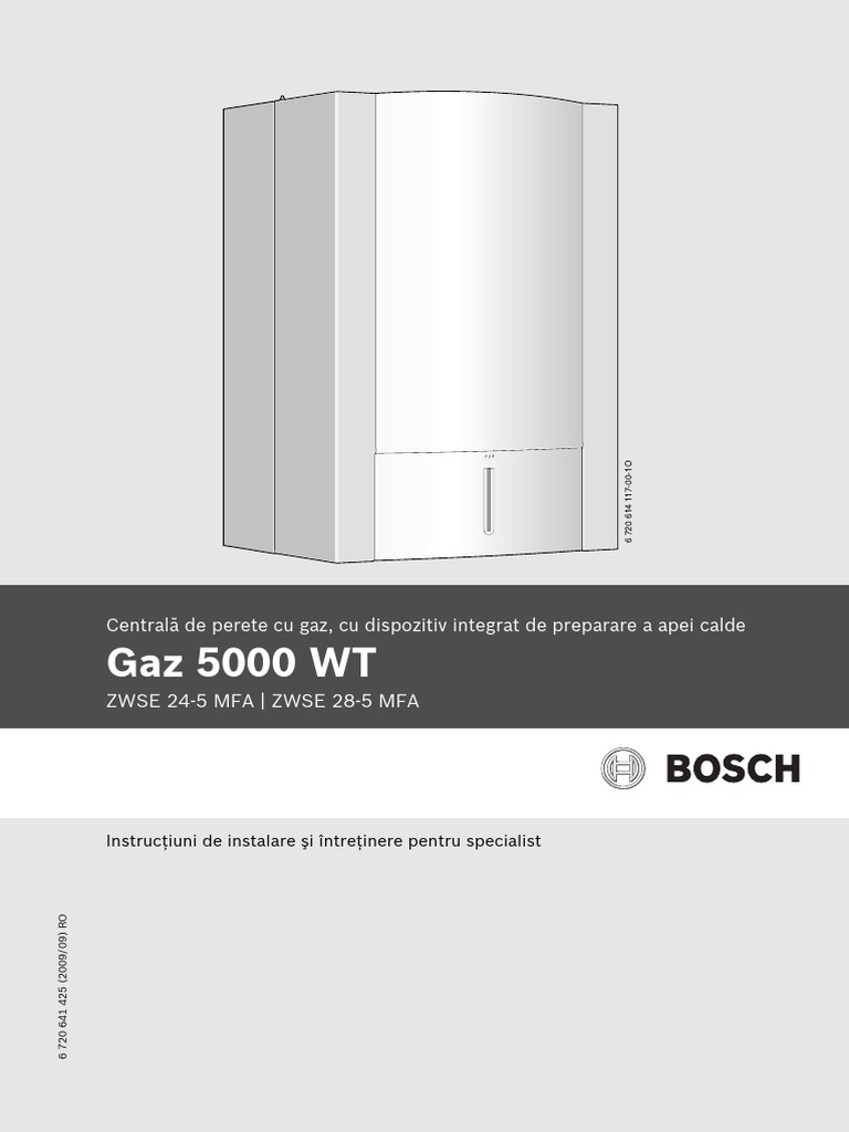 Similar ignore I eat breakfast Manual Bosch Gaz 5000 WT | PDF