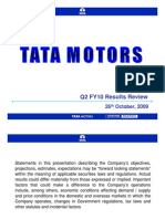 Tata Motors Q2 FY10 Results Show Recovery Across Automotive Sectors