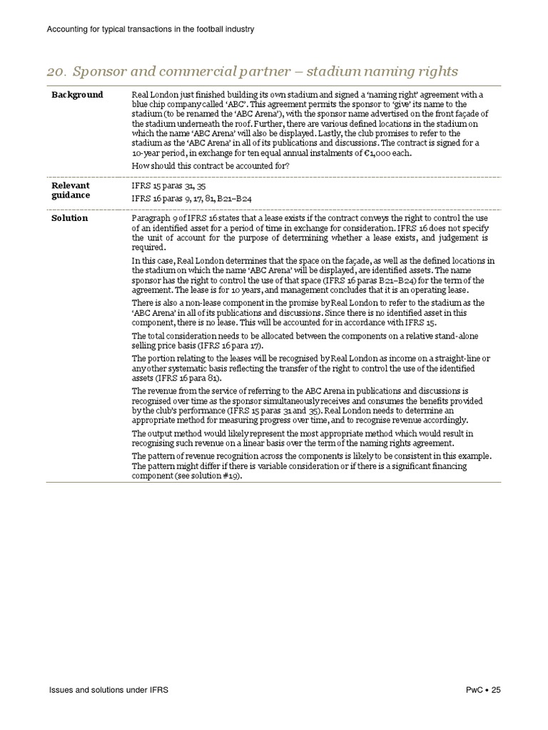 Sponsor and Commercial Partner - Stadium Naming Rights: Background ...