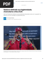 Maduro Defende Sua Legitimidade; Chancelaria Critica EUA _ Mundo _ G1