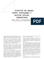 Comunicación de Masas, Gustos Populares y Acción Social Organizada