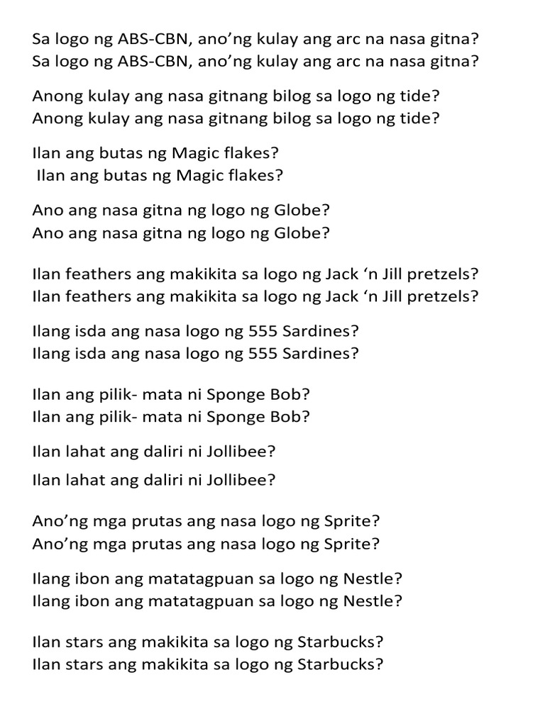 Reviewer quiz bee pdf