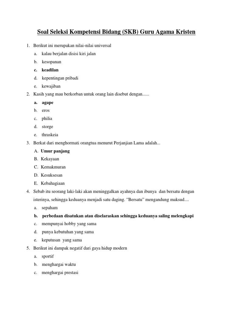 Soal Skb Pppk Agama Kristen Pdf Pdf