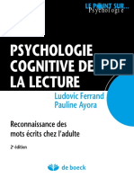 Psychologie Cognitive de La Lecture: Ludovic Ferrand Pauline Ayora