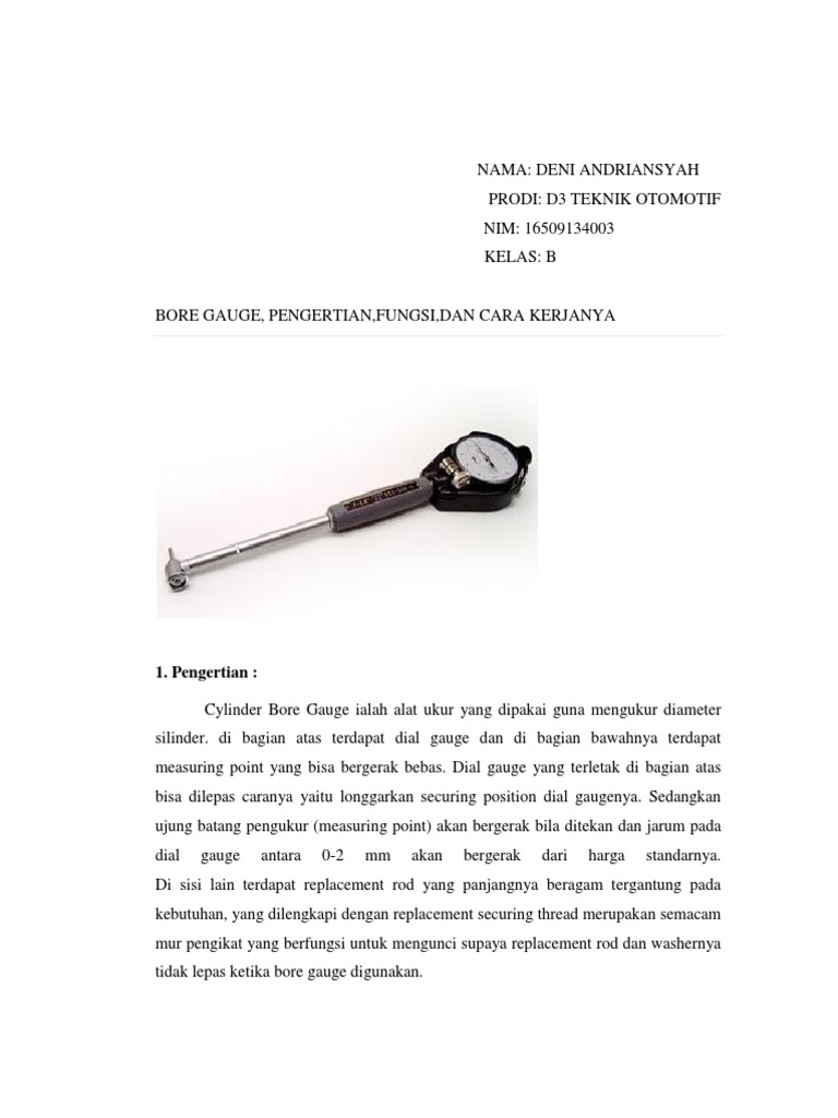 Cara Menggunakan Cylinder Bore Gauge