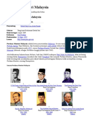 Perdana Menteri Malaysia Dan Gelaran - englshpua