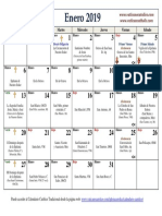 Calendario Litúrgico Tradicional Enero 2019