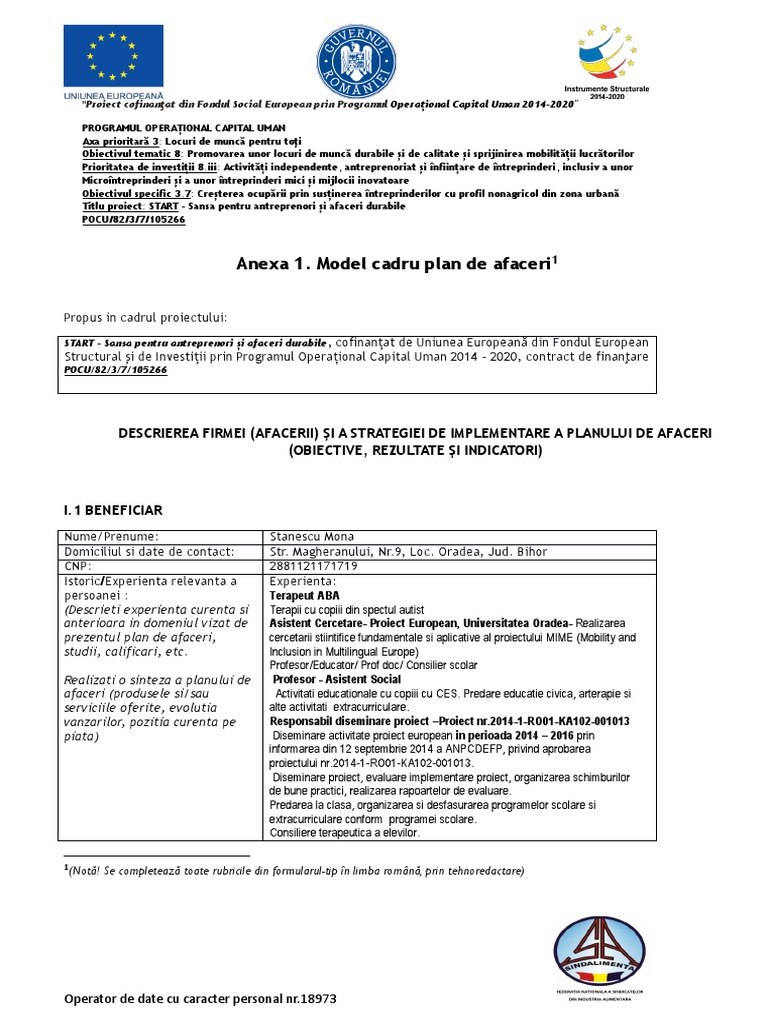 conductor assembly Forensic medicine Anexa 1 Model Cadru Plan de Afaceri | PDF
