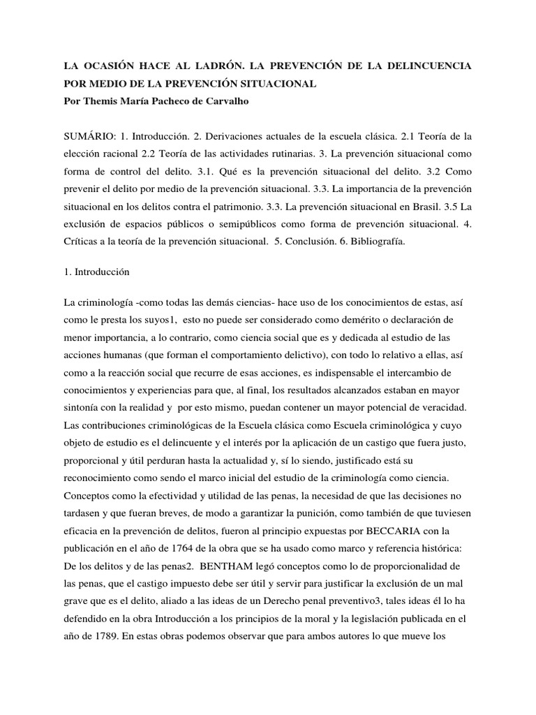 Prevención Situacional del Delito | PDF | Criminología | Derecho penal