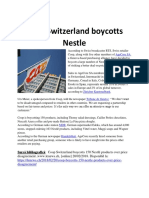 Coop Switzerland Boycotts Nestle: Agecore Sa