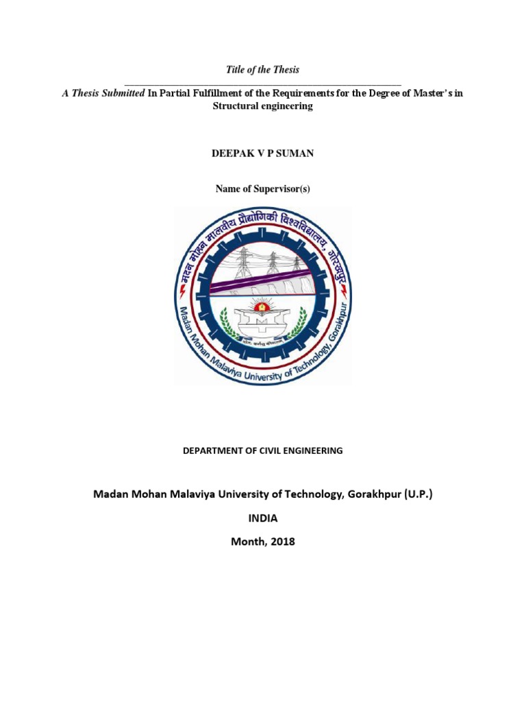 a thesis submitted for the degree of