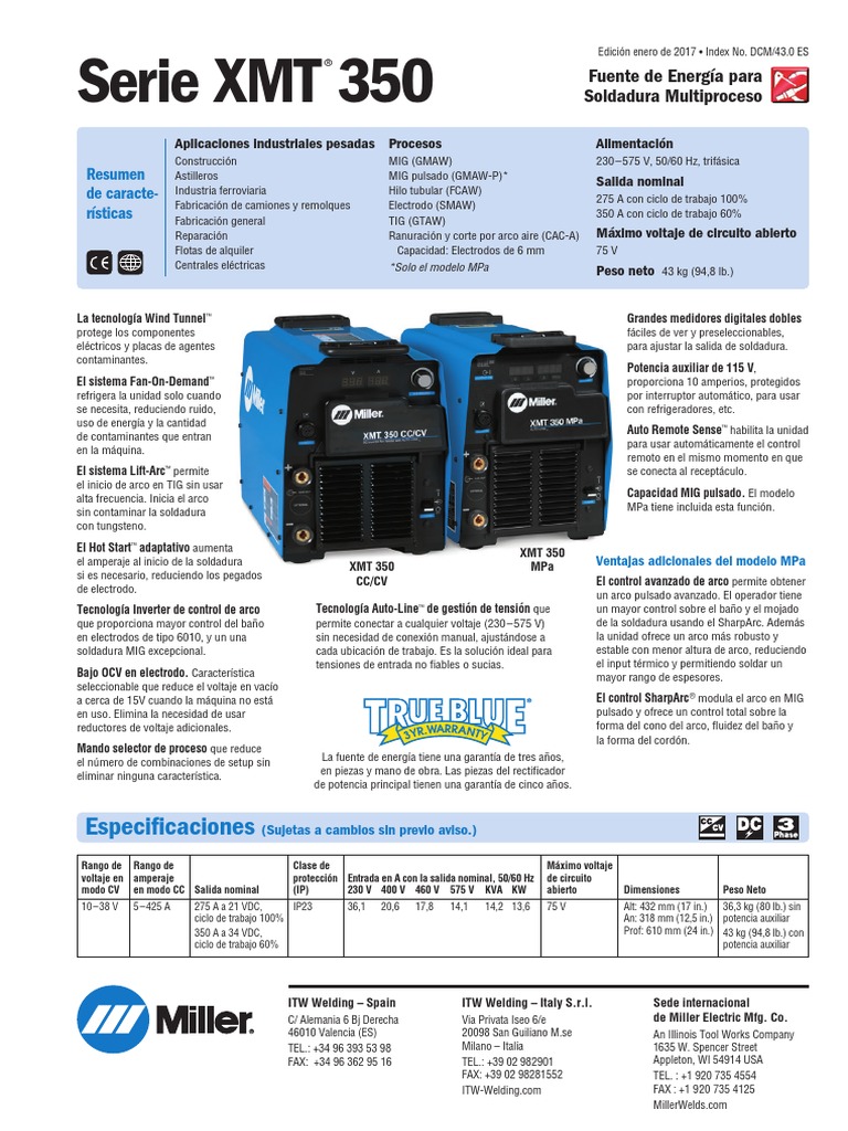 Equipo de soldar multiproceso - 250 A - 230 V - FCAW (Hilo tubular - sin gas)