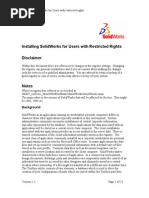 Installing Solid Works for Users With Restricted Rights