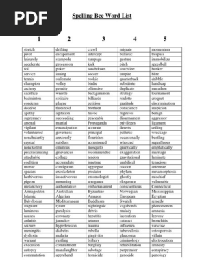 WORD LIST