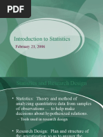 Introduction To Statistics: February 21, 2006