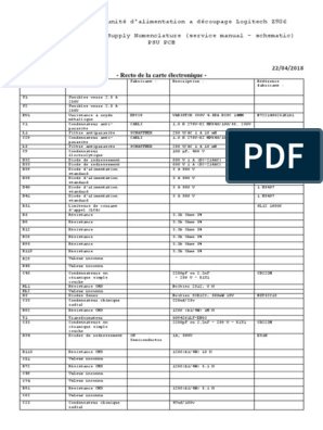 Logitech Z906 Supply Nomenclature Schematic | PDF | Stockage de l'énergie