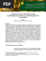 A Discplina de História e Sua Contribuição Para a Construção Da Cidadania (1)