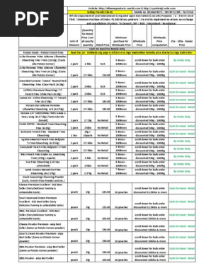 Selling Pricelist 01