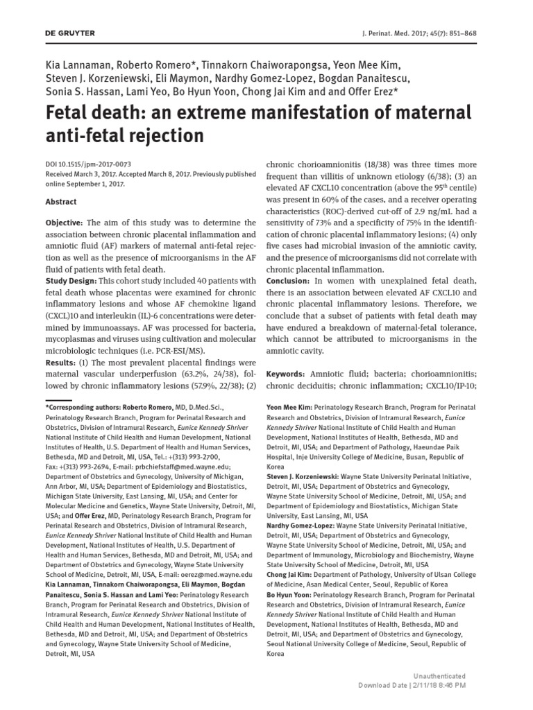 Fetal Death | PDF | Clinical Medicine | Health Sciences