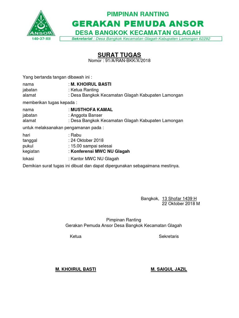 Surat Menyerahkan Tugas Dalam Cuti