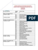 CBSE CLASS 12 - 2019 EXAM DATE SHEET