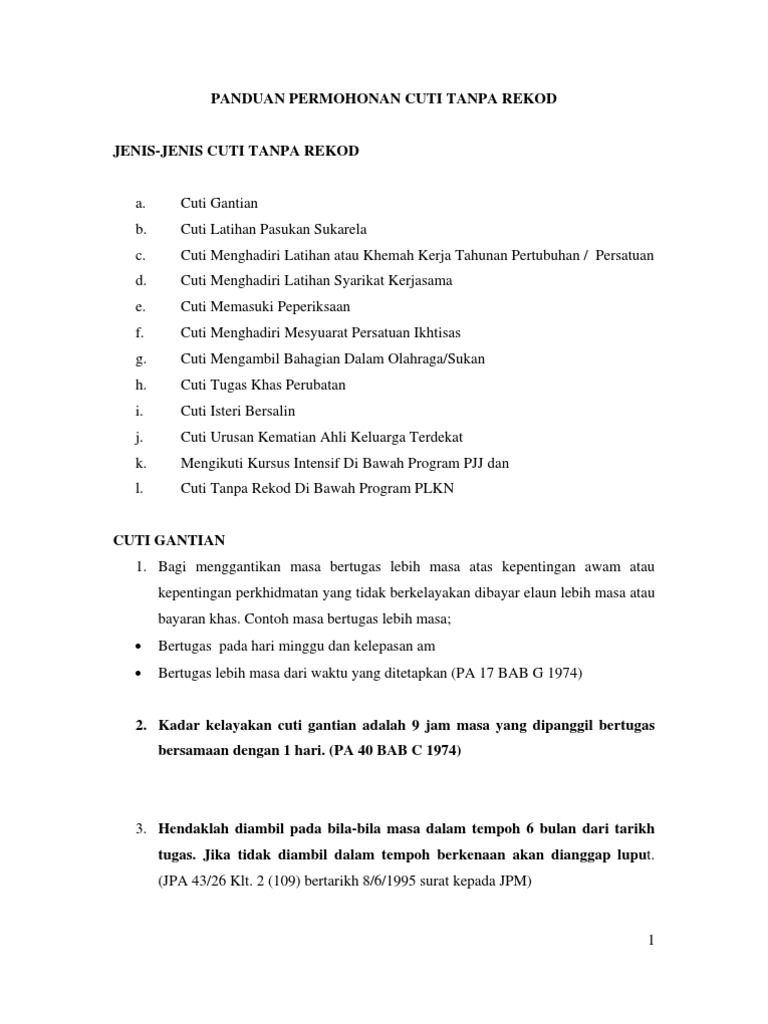 Panduan An Cuti Tanpa Rekod  PDF