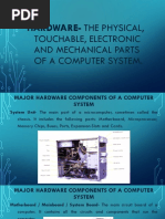 Hardware-The Physical,: Touchable, Electronic and Mechanical Parts of A Computer System