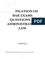 Compilation of Bar Exams Questions in Administrative LAW