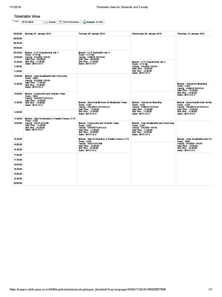 Timetable for January 7, 2019 | PDF | Computational Fluid Dynamics ...