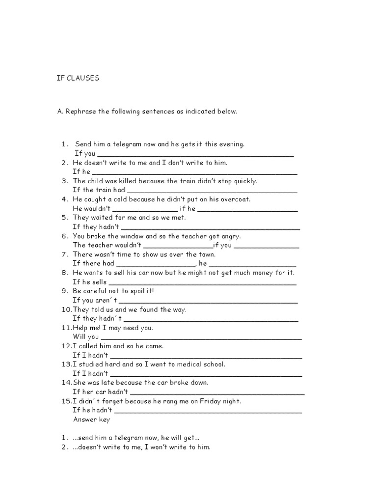 English Conditional Sentences Practice | PDF