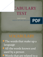 Vocabulary Test: Orvin Altura Dolendo