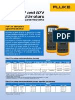 Fluke 83V and 87V Digital Multimeters: Detailed Specifications