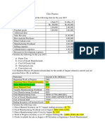 Cost Sheet Practice