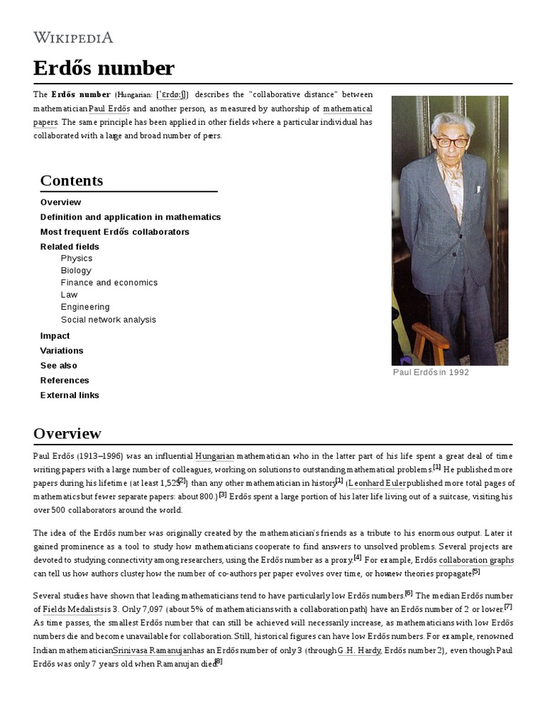 Erdős Number | PDF | Teaching Mathematics